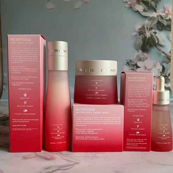 Estee Lauder Nutritious Trio Set: Airy Lotion + Cream/ Mask + Serum, Full Sz NIB